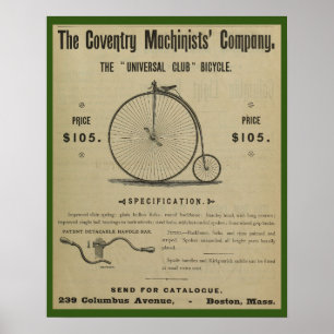 1887 Poster de Arte Ad Art de la Revista de Bicicl