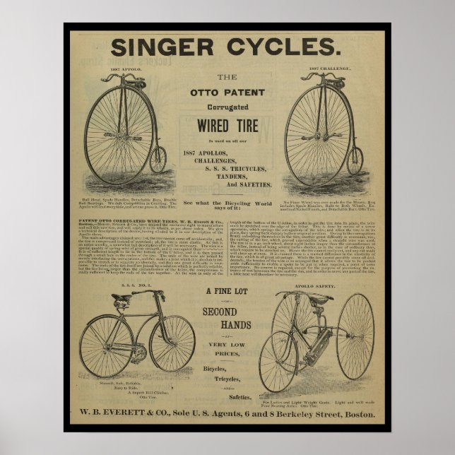 1887 Poster de Arte Ad Art de la Revista de Bicicl (Frente)