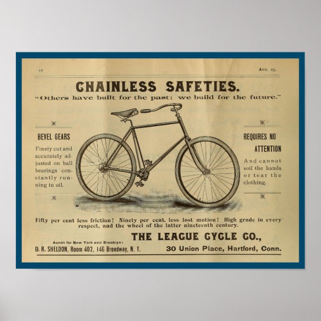 1893 Poster de Arte y Revista de Bicicletas de Seg (Frente)