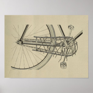 1896 Poster de Arte y Revista de Bicicletas Vintag