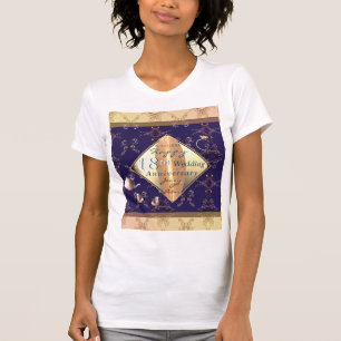 18.ª camiseta azul de gato y Boda