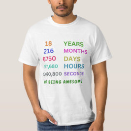 18.ª camiseta de regalo de cumpleaños