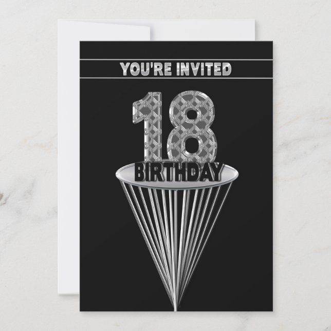 18.ª invitación a la fiesta de cumpleaños - Plata  (Anverso)