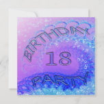 18.ª invitación a la fiesta de cumpleaños, resumen<br><div class="desc">¡Una divertida invitación de fiesta de cumpleaños con montones de burbujas! Cambie la espalda a los detalles de su propio fiesta.</div>
