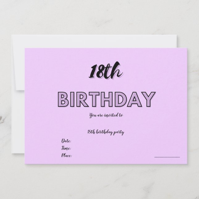18.ª invitación de cumpleaños (Anverso)