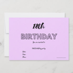 18.ª invitación de cumpleaños