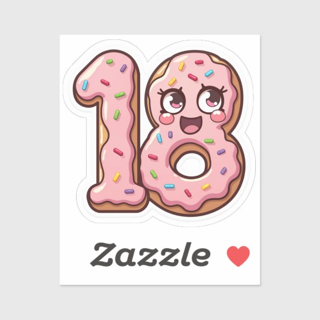 18.º Pegatina de cumpleaños (Hoja)