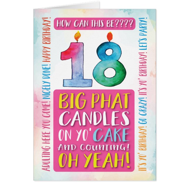 18 Adultos de cumpleaños aquí ven, vamos Fiesta (Frente)