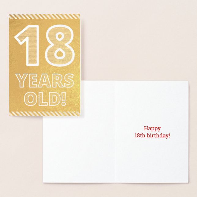 18 Aniversario: Audaz "¡18 AÑOS!" Tarjeta de Relie (Demostración)