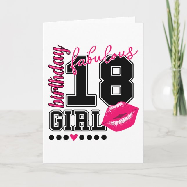 18 chica de cumpleaños fabulosa tarjeta de felicit (Anverso)