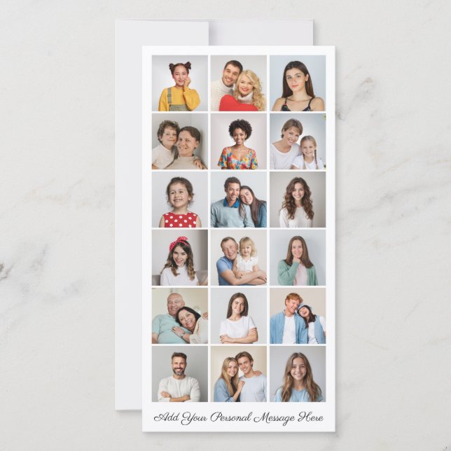 18 Collage de fotos Añadir su propia tarjeta de fe (Anverso)