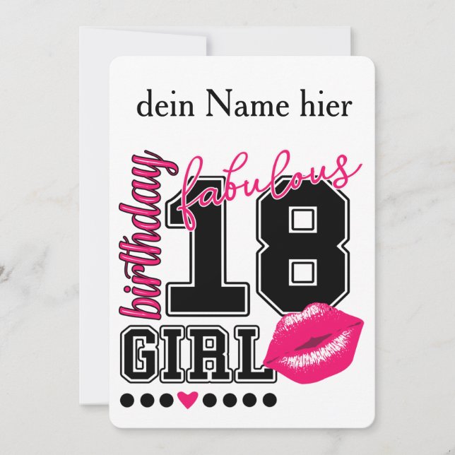 18. Cumpleaños 18th birthday girl pink invitación (Anverso)