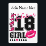 18. Cumpleaños 18th birthday girl pink invitación<br><div class="desc">Tarjeta de invitación a 18. Cumpleaños personalisierbar. Pink Kiss college Style número.</div>