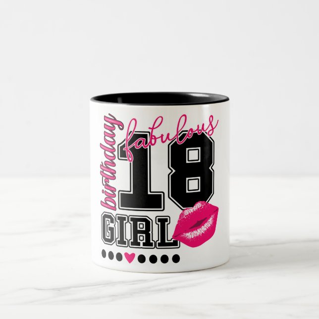 18. Cumpleaños 18th birthday girl pink taza (Centro)