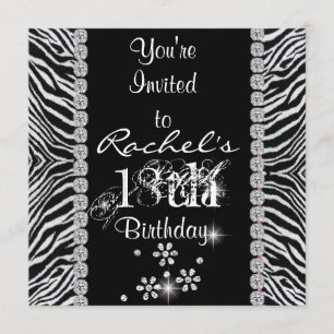 18 cumpleaños con INVITACIÓN DE DISEÑO ANIMAL