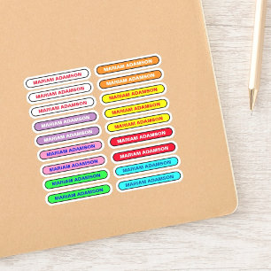 18 Etiquetas con Nombre Completo - Stickers para E