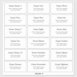 18 Etiquetas de dirección de invitado Elegante Peg