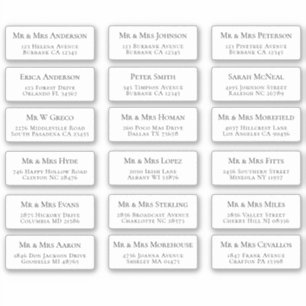 18 Etiquetas de dirección de nombre individual