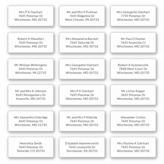18 Nombre del destinatario Etiquetas de dirección  (Anverso)