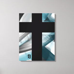 18x24" Arte abstracto de moda en lienzo negro blan