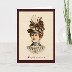 1900 Tarjeta de felicitación para Gorras de moda