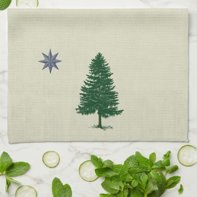 1901 bandera de Maine - toalla de mano de la (Doblado)