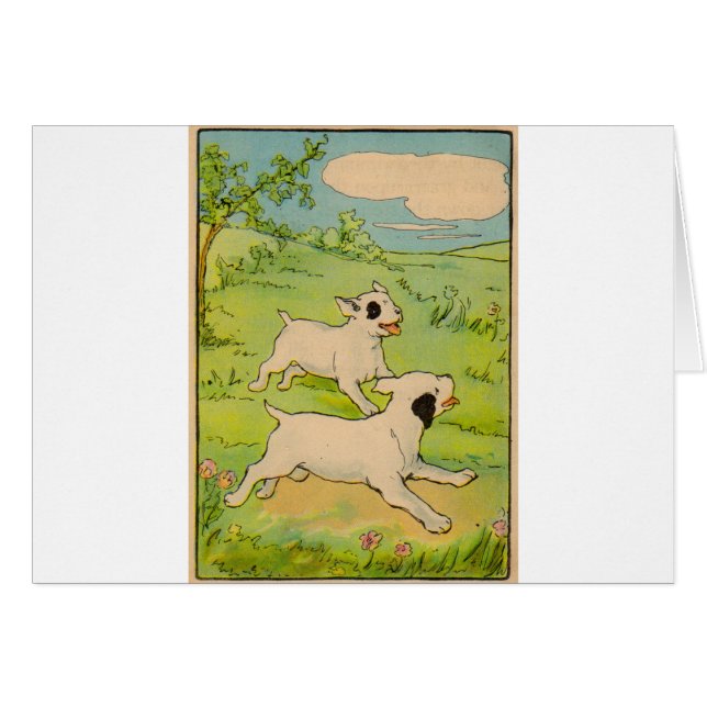 1914 dos perros corriendo (Anverso (Horizontal))