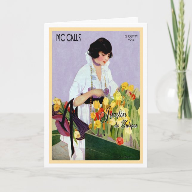 1914!!! "JARDÍN DE TULIPANES FRANCESES" TARJETA AN (Anverso)