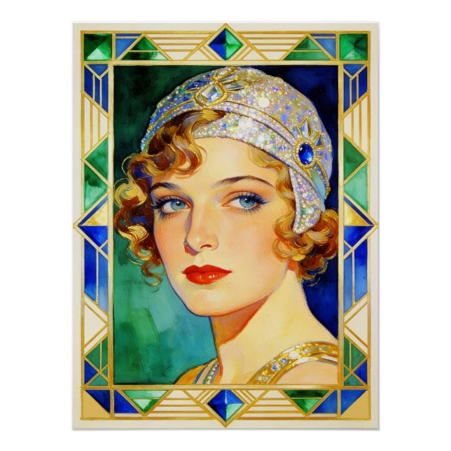 1920's Glamorous Flapper Poster (Anverso)