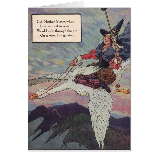 1920s Mother Goose riding her giant goose (Frente)