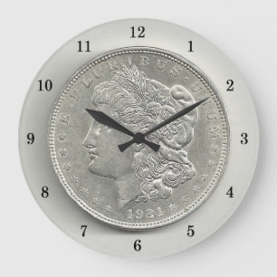 1921 Reloj de pared de plata Morgan
