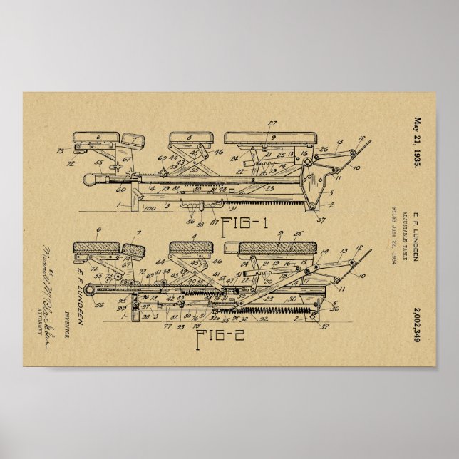 1935 Impresión del arte de la patente de la tabla  (Frente)