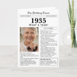 1935 Tarjeta de cumpleaños 90 del periódico
