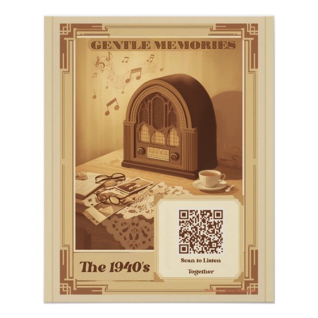 1940s Memory Care Music Poster Dementia Alzheimers (Anverso)