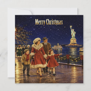 1950 estatua de la libertad de Navidad Nueva York