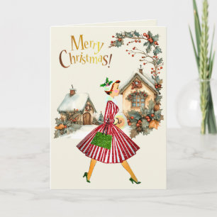1950 Navidad Dama Vintage