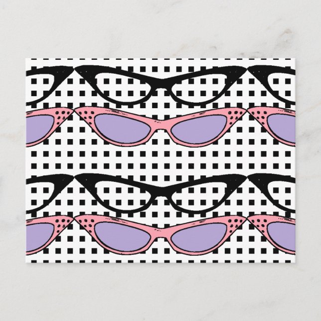 1950 Tarjeta de Gafas de Moda - Personalizar (Anverso)