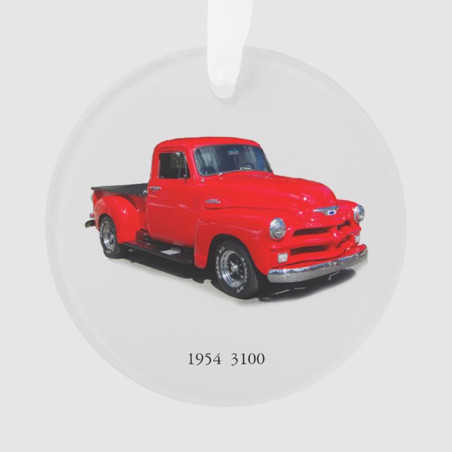 1954 3100 camioneta roja ornamento acrílico (Anverso)
