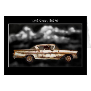 1958 Chevy Bel Air, chatarra, coche clásico, oxida