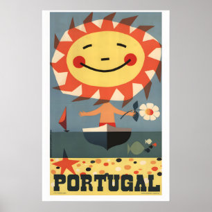 1959 Visite Portugal Póster de viaje de estilo vin