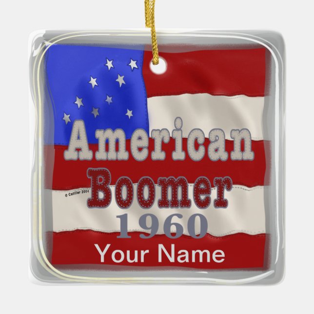 1960 Baby Boomer Ornamentos personalizados de cump (Anverso)