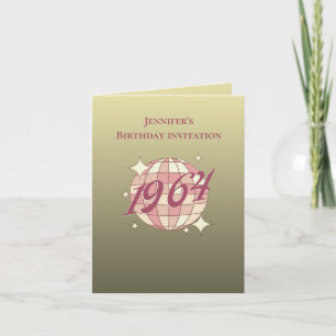 1964 60º cumpleaños oro retro rosado Invitación