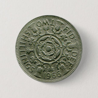 1966 Británicos botón de dos chelines