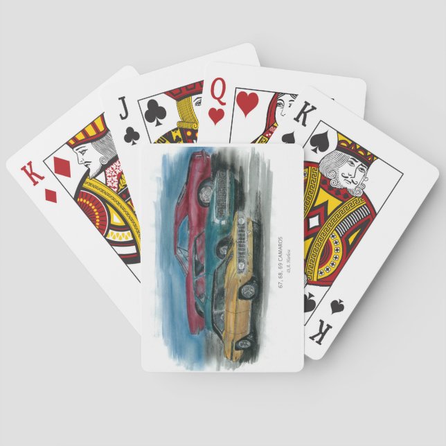 1967, 1968, 1969 naipes clásicos de los camaros (Reverso)