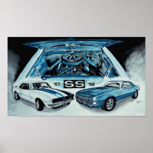 1967 1968 DISEÑOS del ARTE de Chevy Camaro SS por