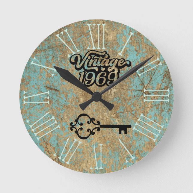 1969 Reloj de pared acrílico vintage (Anverso)