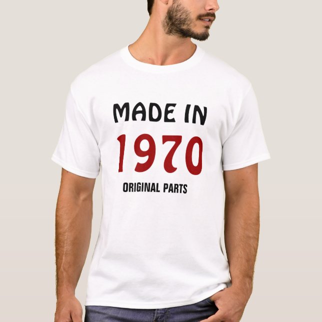 1970: Camiseta "Hecho en 1970, piezas originales" (Anverso)