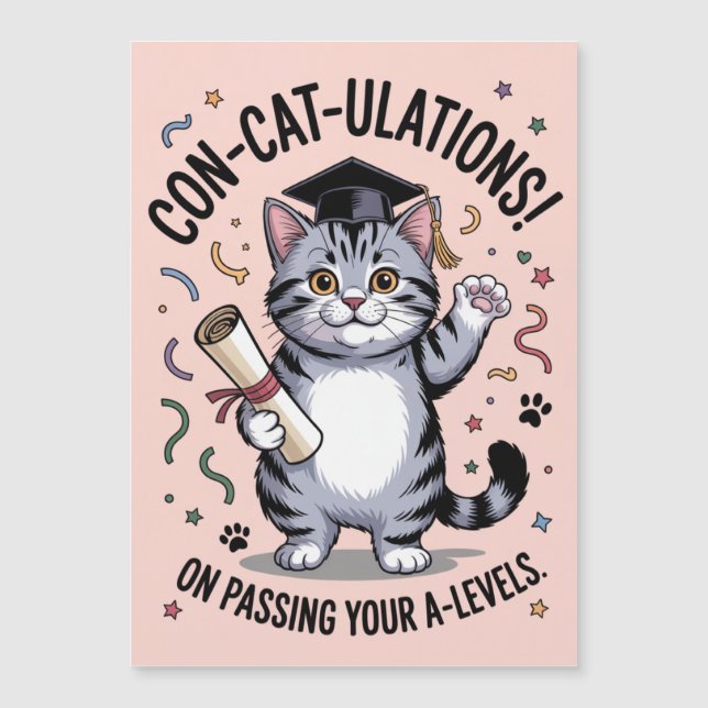 1970s-inspired “Con-cat-ulations” A-Level success  (Anverso)