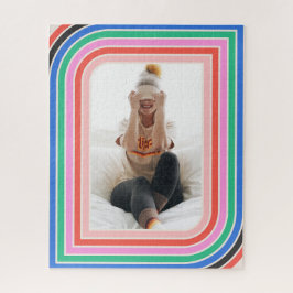 1970s Retro Stripe Customizable Photo Puzzle 16x20