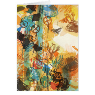 1972, antes de tarjeta abstracta de las amapolas